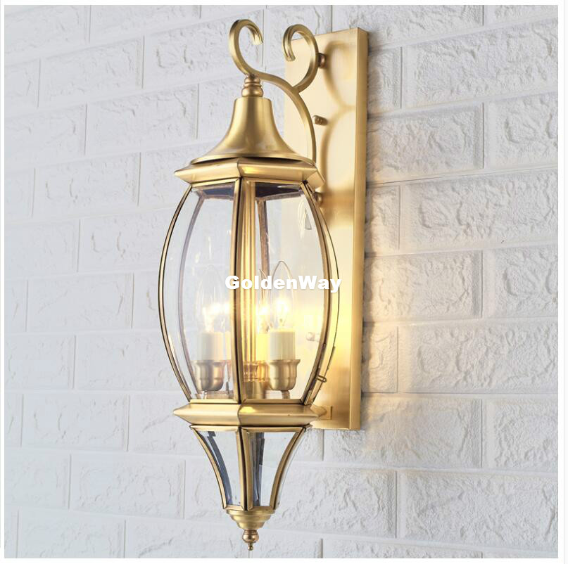 Outdoor Lighting Brass - Antique Brass Wall Lamp Outdoor/Indoor LED