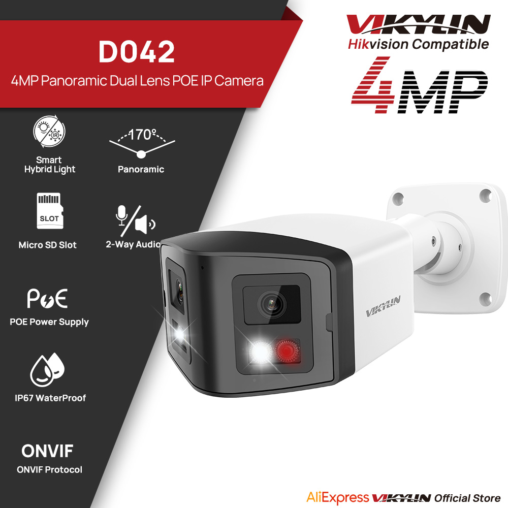 Outdoor Lighting Mains Powered - VIKYLIN 170° Panoramic Security IP Camera