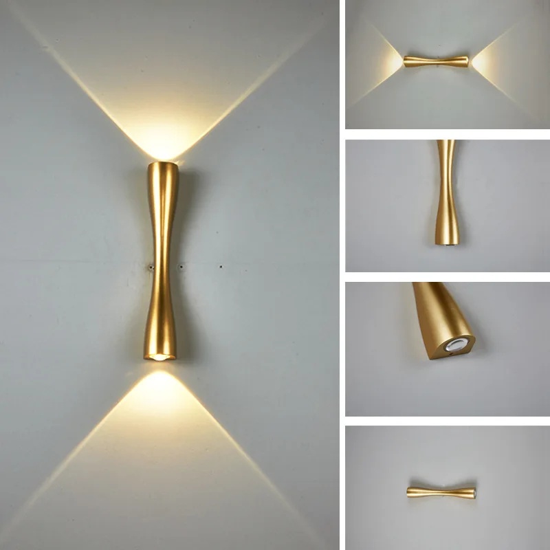 Outdoor Lighting Hardwired - Gold LED Wall Lamp Up Down