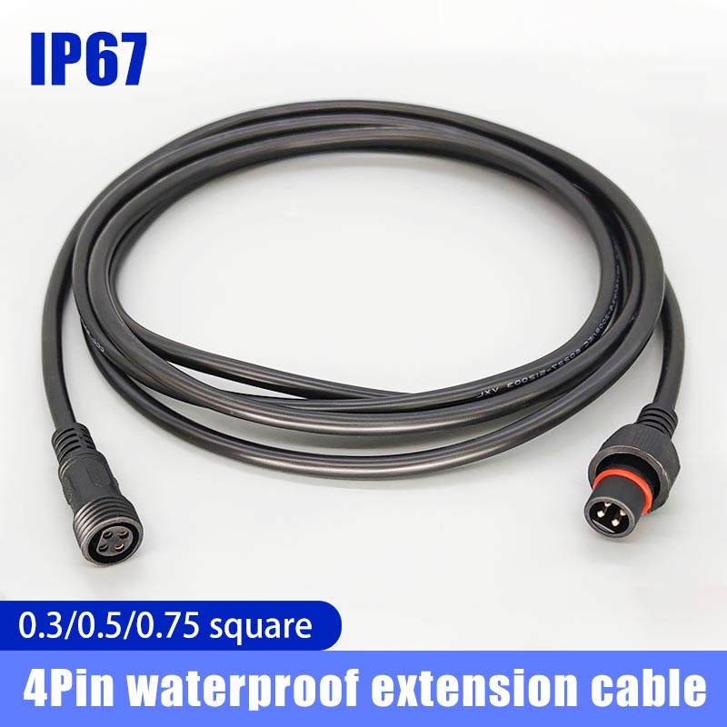 Outdoor Lighting Wire Connectors - Male Famale Plug Cable 4Pin Waterproof