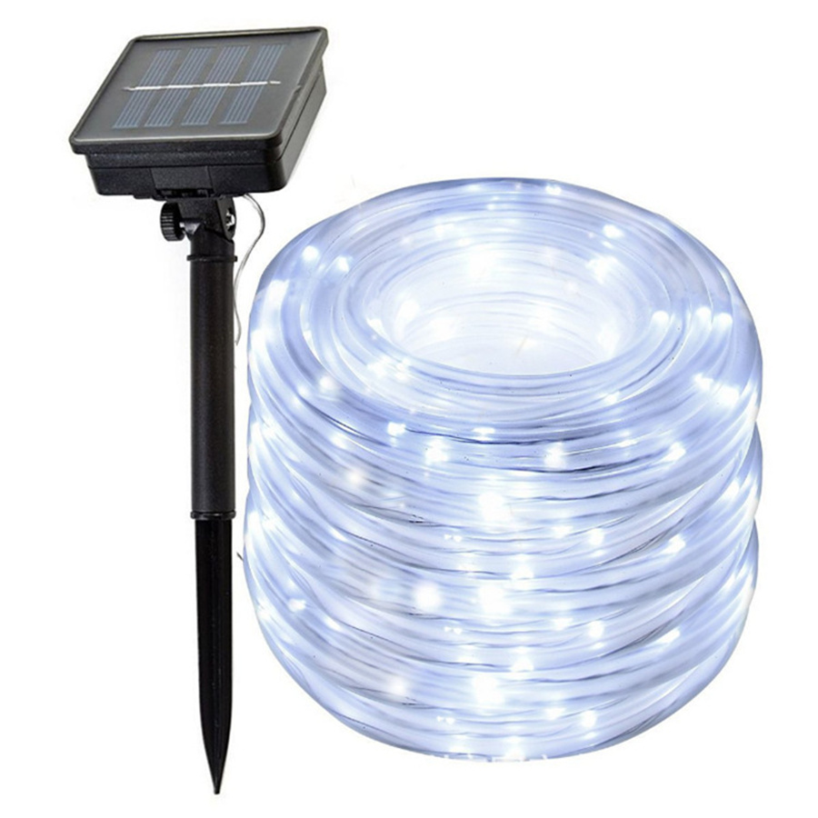 Outdoor Lighting Year Round - LED Outdoor Solar Rope Tube Fairy