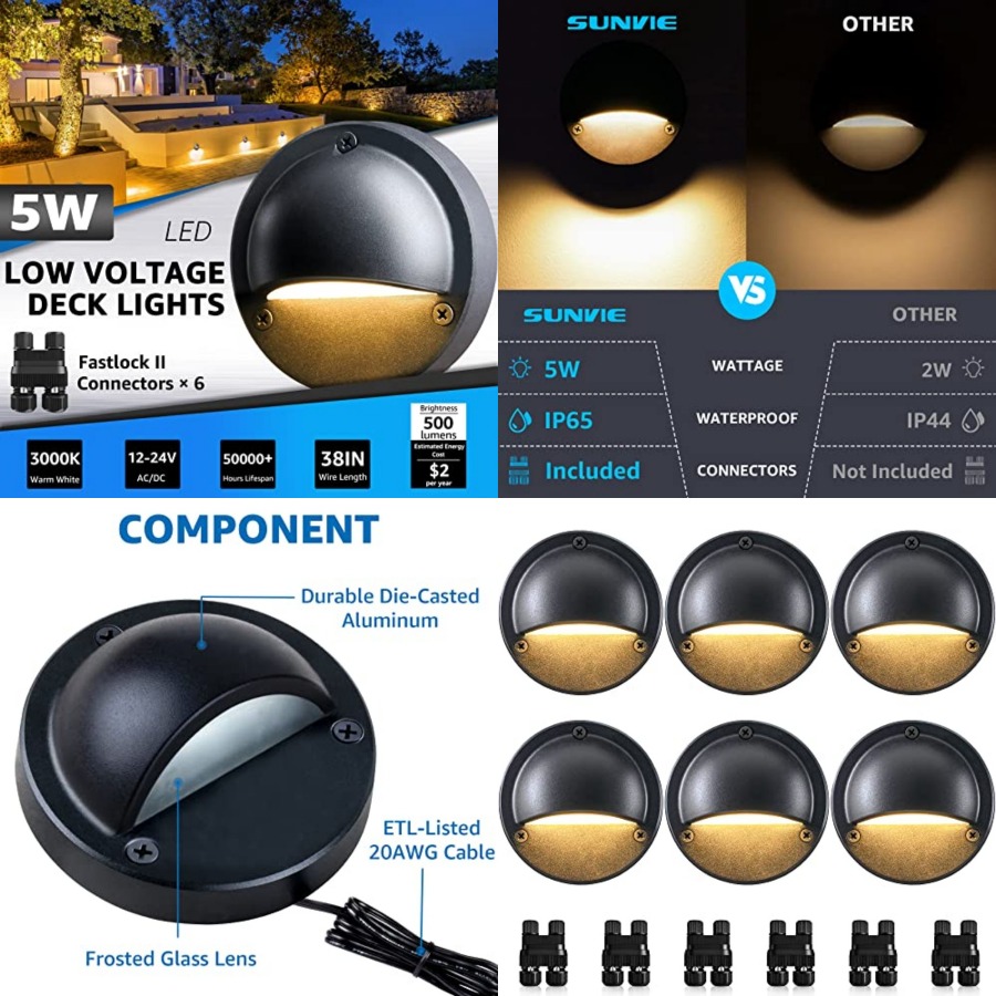 Outdoor Lighting Wire Connectors - 5W LED Low Voltage Deck Lights,