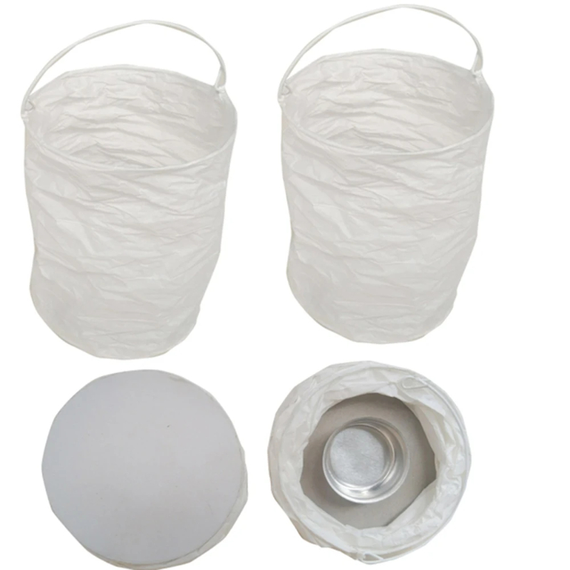 Outdoor Lighting Year Round - 4pcs DIY White Straight Paper Lantern