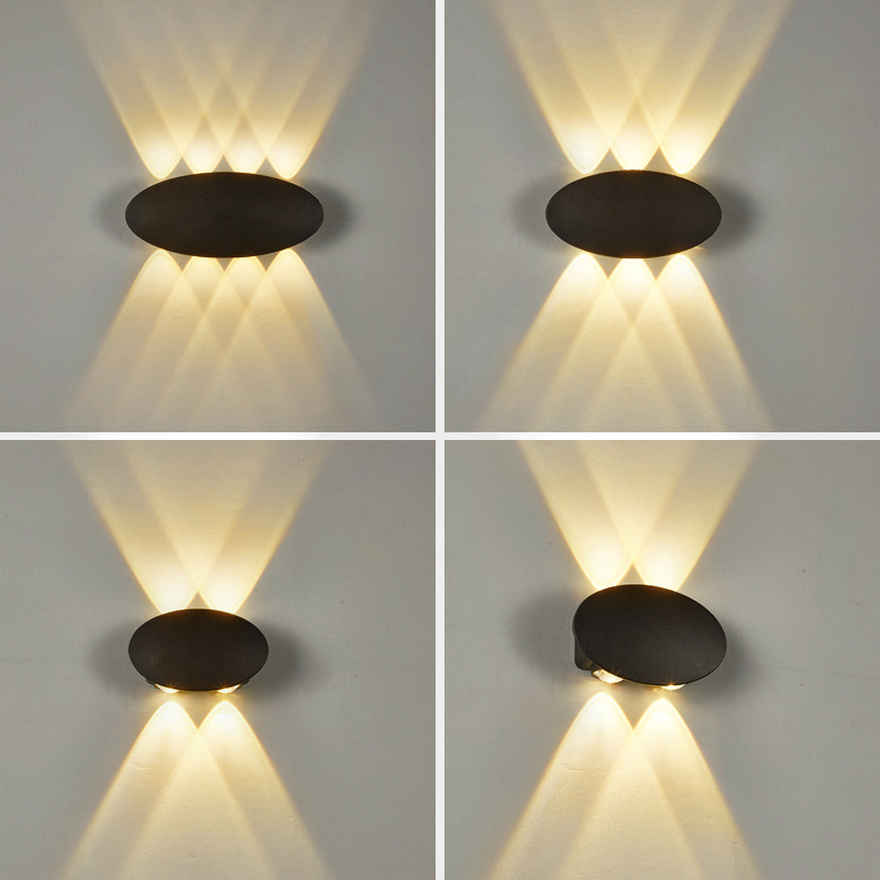 Outdoor Lighting Hardwired - Aluminum Oval Wall Lamp LED Waterproof