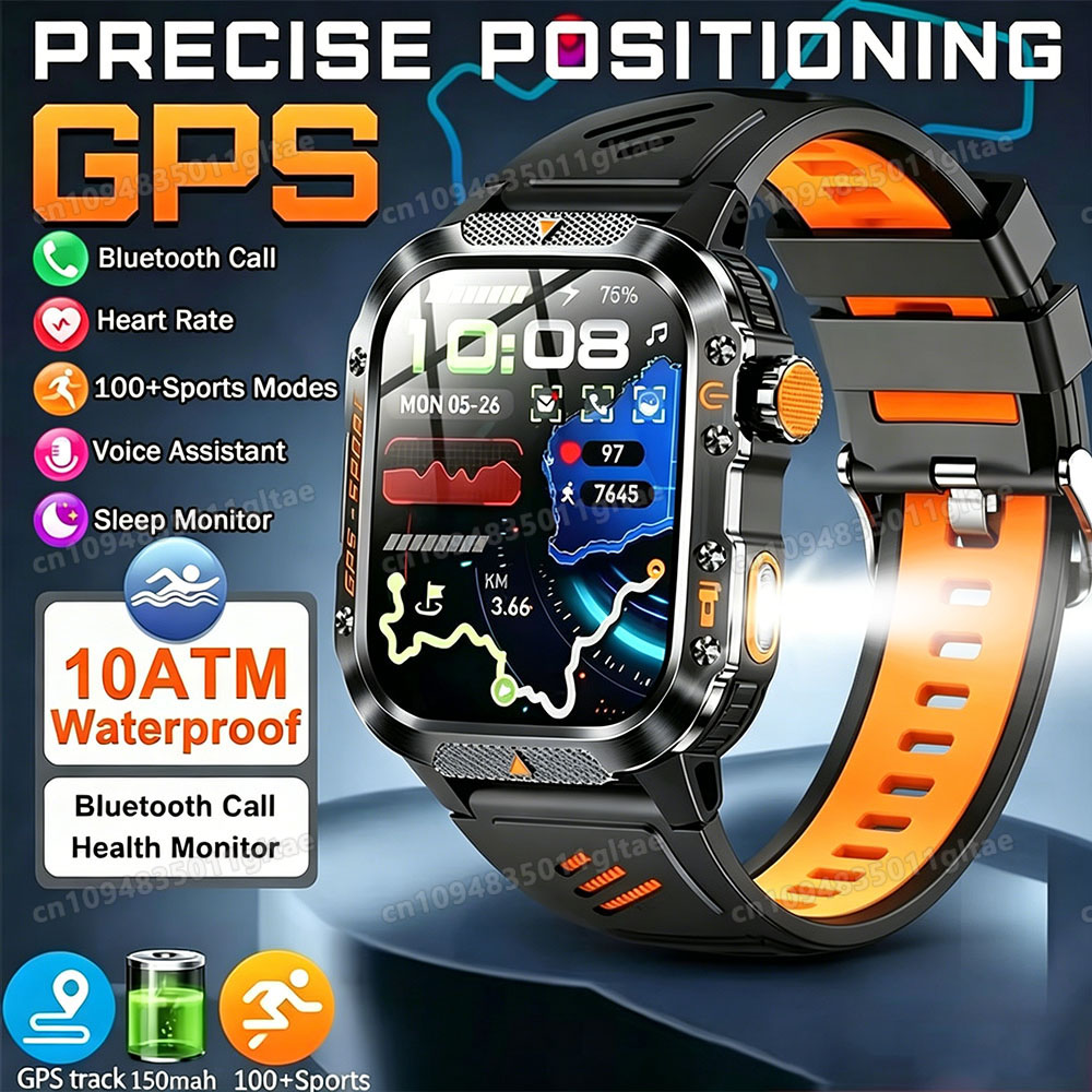 Outdoor Lighting Smart Controller - 2026 Global Hiking Smartwatch 2.01''Screen 1100mAh