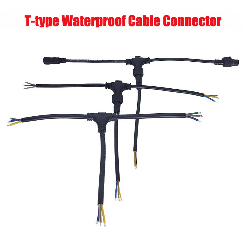 Outdoor Lighting Wire Connectors - T-Type Waterproof Cable Splitter Connector Tee
