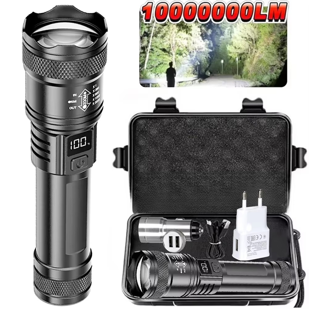 Outdoor Lighting Ideas - Rechargeable LED Flashlight Zoomable Torch with