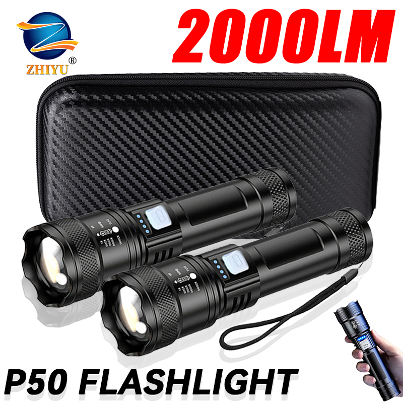 Outdoor Lighting Ideas - Tactical LED Flashlight 2000LM USB Rechargeable