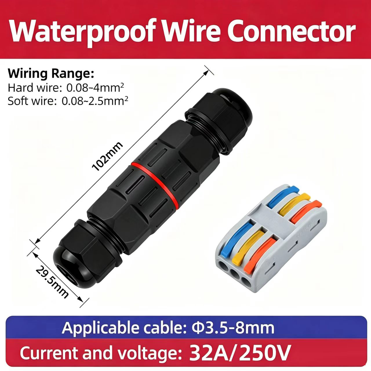 1Pc 2 Pin 3 Pin Wire Connector - đánh giá và giá Outdoor Lighting Wire Connectors