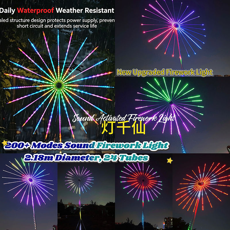 Sound Activated Firework Light - đánh giá và giá Outdoor Lighting Year Round