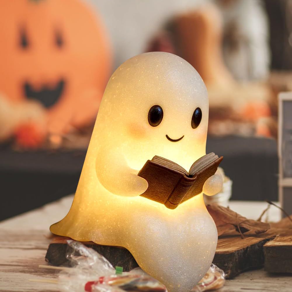 New Cute Ghost Reading Book La - đánh giá và giá Outdoor Lighting Halloween