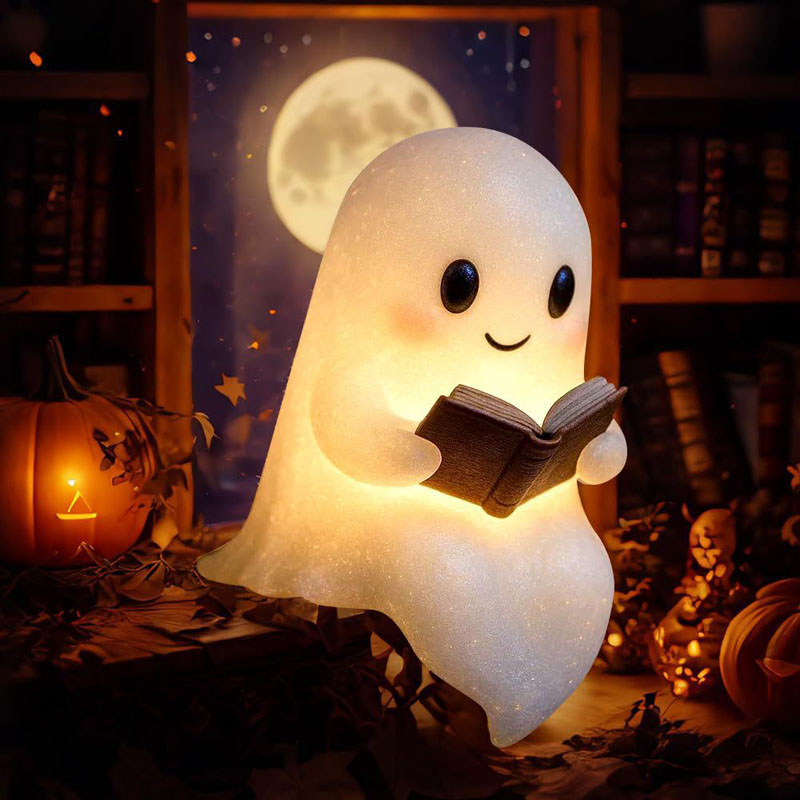 New Cute Ghost Reading Book La - đánh giá và giá Outdoor Lighting Halloween