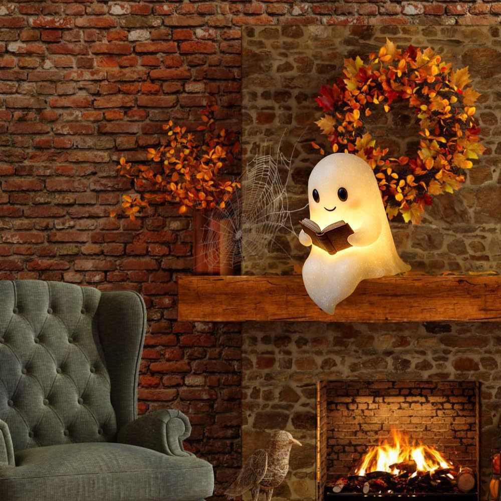 New Cute Ghost Reading Book La - đánh giá và giá Outdoor Lighting Halloween
