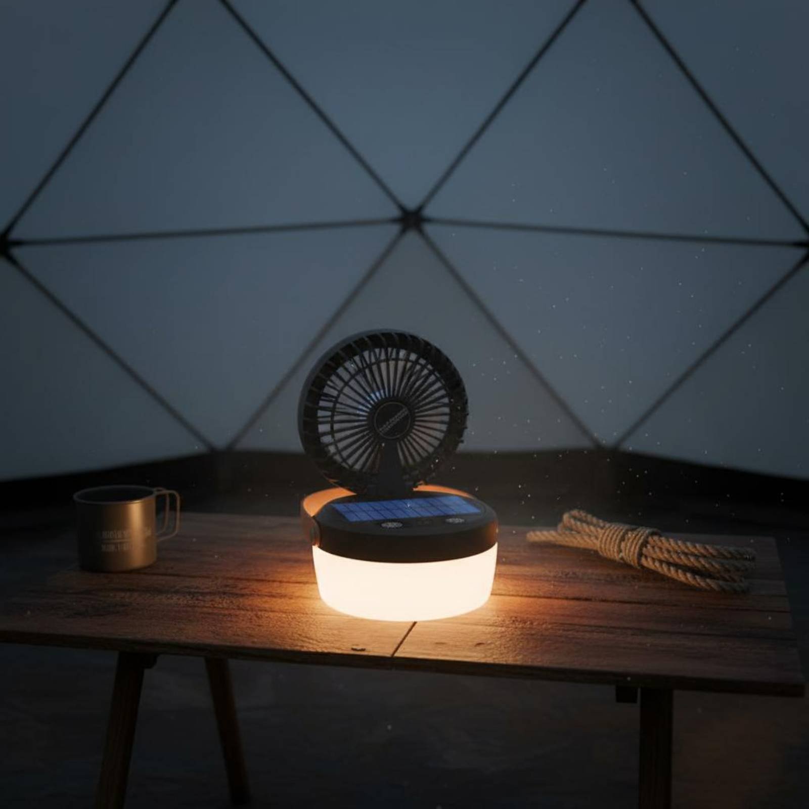 Solar Camping Fan Lantern Fold - đánh giá và giá Outdoor Lighting Design