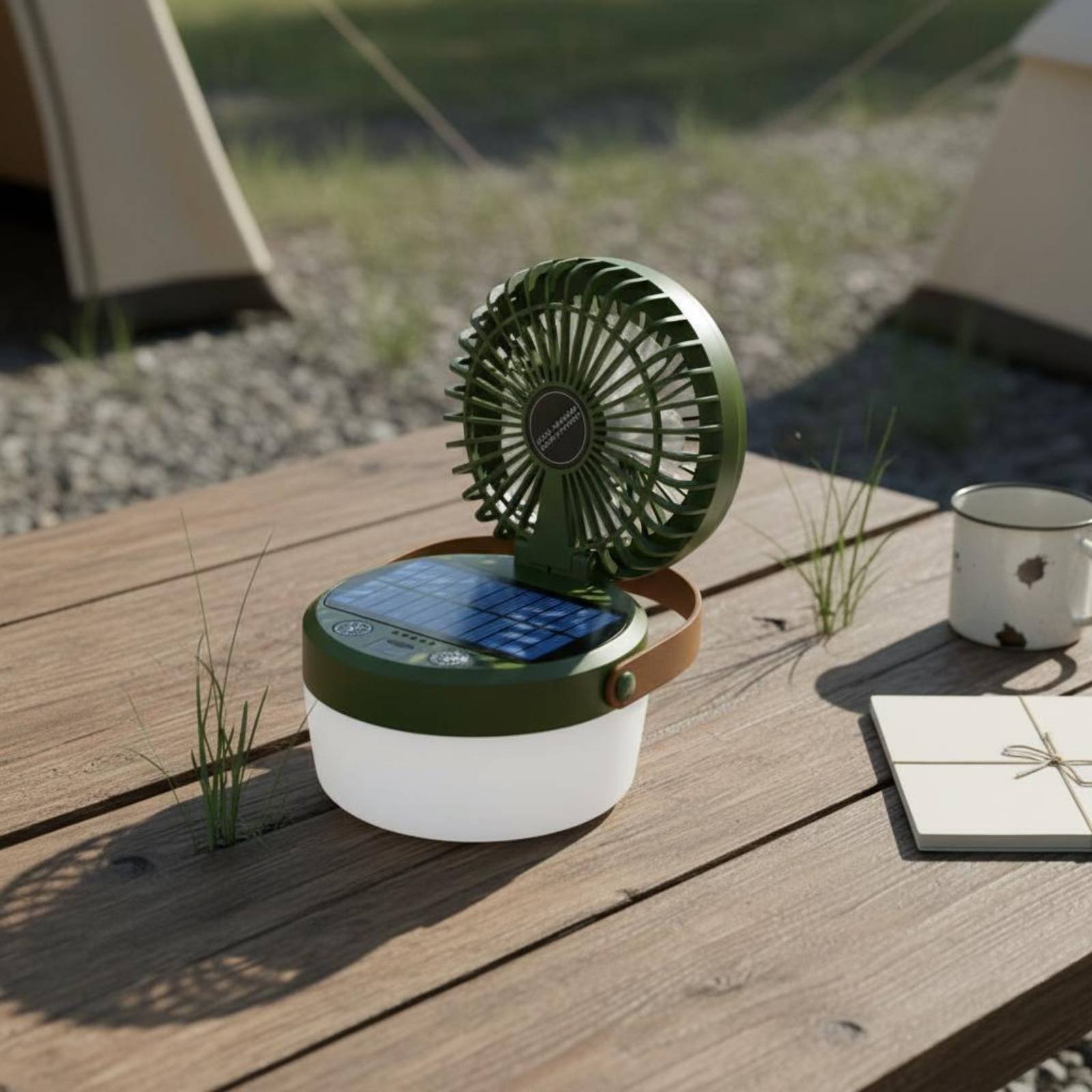 Solar Camping Fan Lantern Fold - đánh giá và giá Outdoor Lighting Design