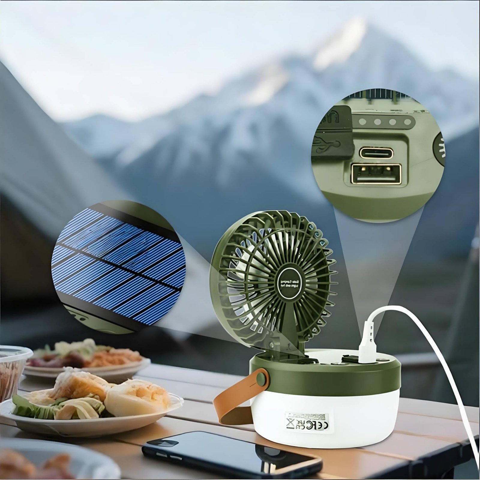 Solar Camping Fan Lantern Fold - đánh giá và giá Outdoor Lighting Design