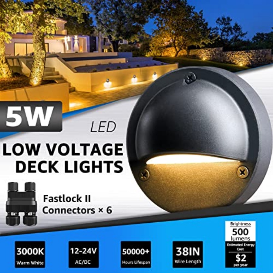 5W LED Low Voltage Deck Lights - đánh giá và giá Outdoor Lighting Wire Connectors