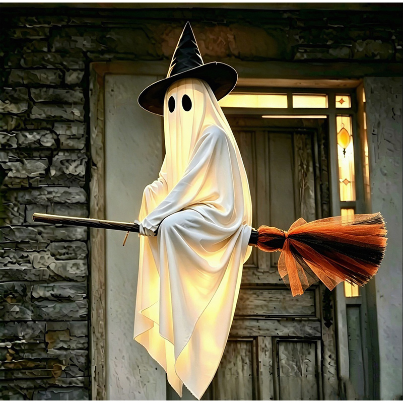 Halloween Flying Brooms And Gh - đánh giá và giá Outdoor Lighting Halloween