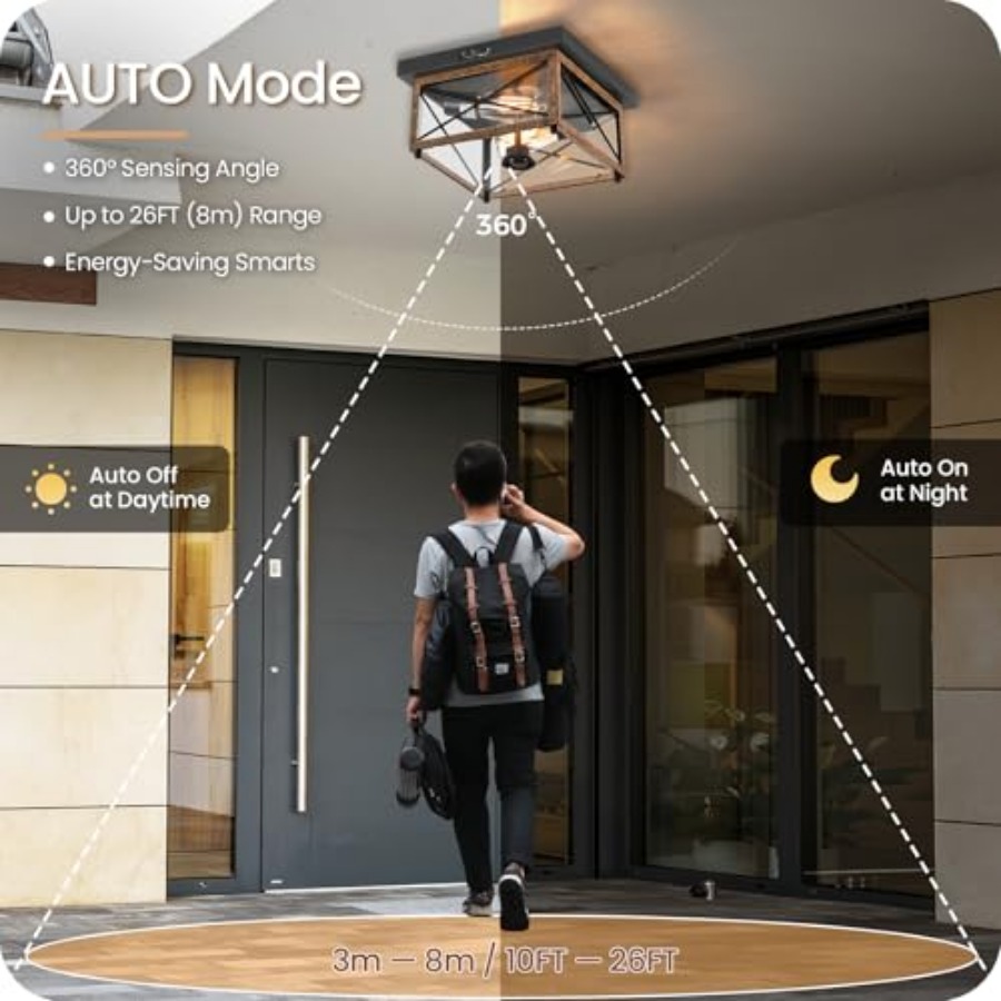 Outdoor Ceiling Light with Mot - đánh giá và giá Motion Sensor Outdoor