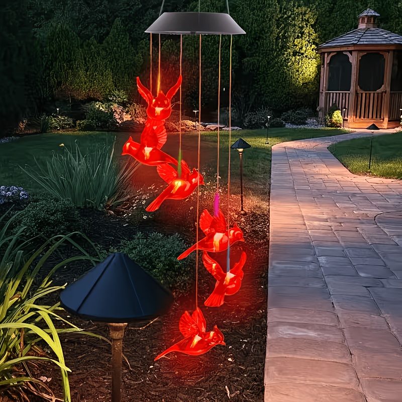 Solar-Powered Flaming Bird Win - đánh giá và giá Outdoor Lighting Design